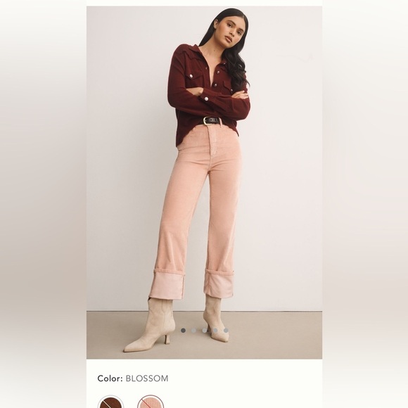 Anthropologie Pants - NWT new 31 Anthropologie pilcro Scotty corduroy cuffed pants straight leg pink